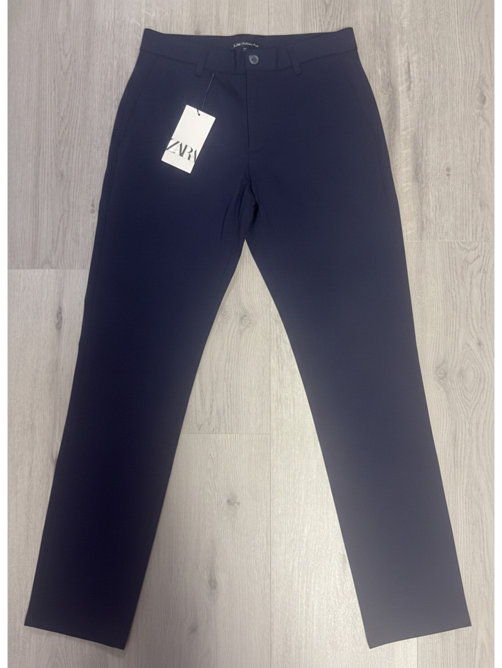 Zara Women's Navy Blue Dress Pants Size S - Made in Turkey
